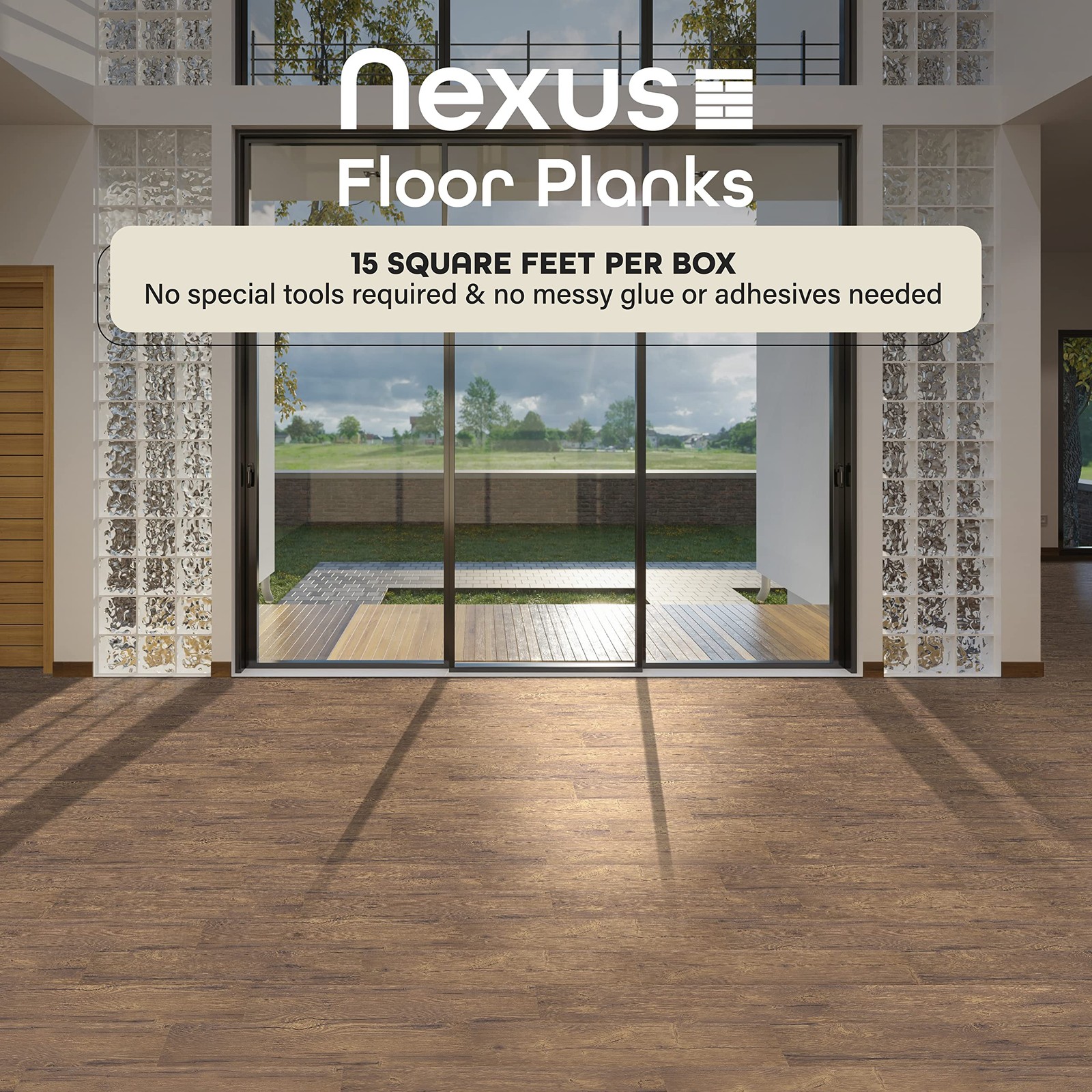 Vinyl Peel and Stick Floor Tile, Self-Adhesive Wood Plank, 10-Pack (15 Square…