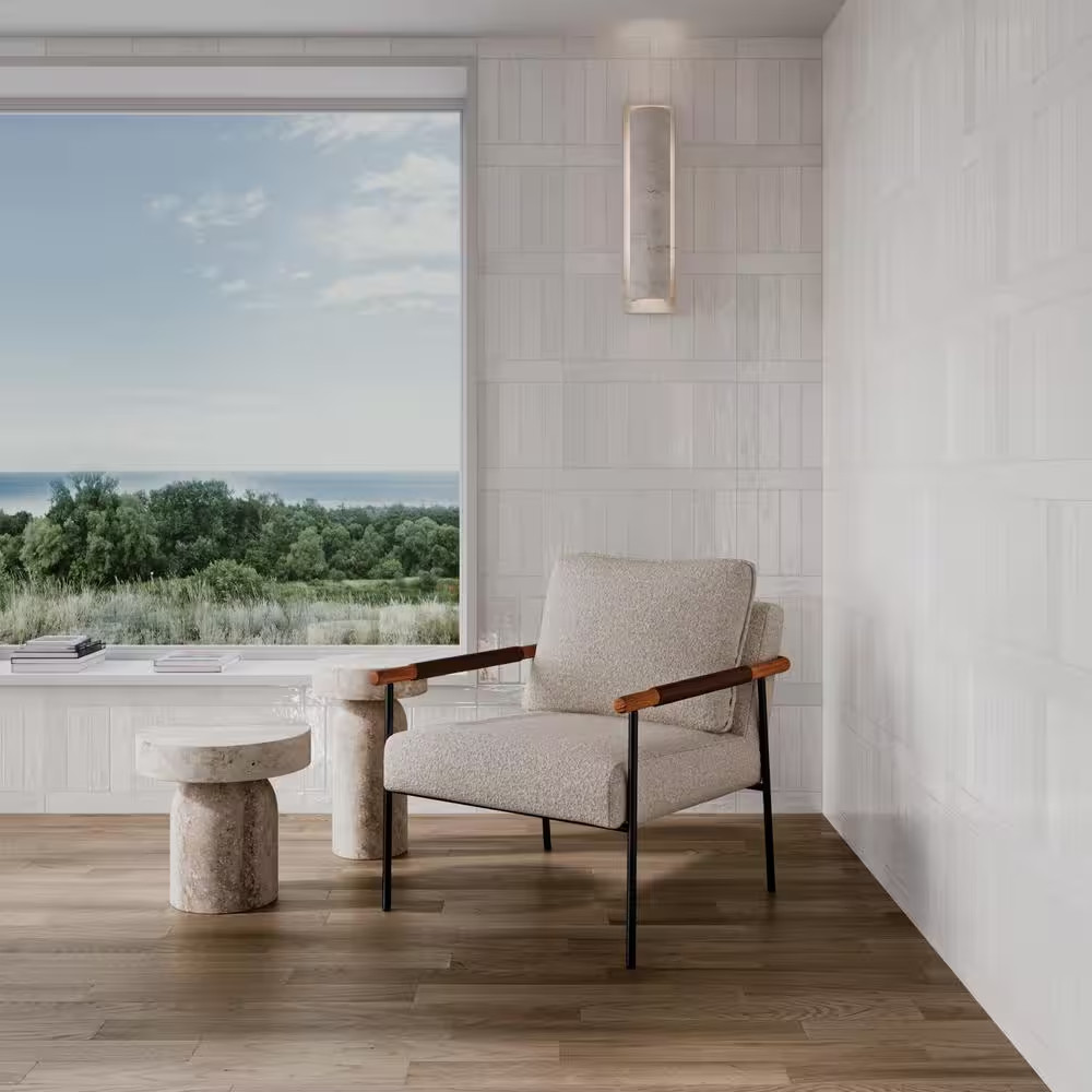 Marin Glossy Pearl White (White) 2.5 In. X 10 In. Ceramic Subway Wall Tile (5.09