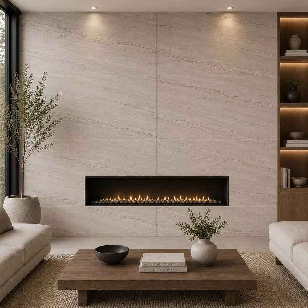 Malvera Cream 24 In. X 48 In. Lapato Porcelain Travertine Look Floor and Wall Ti