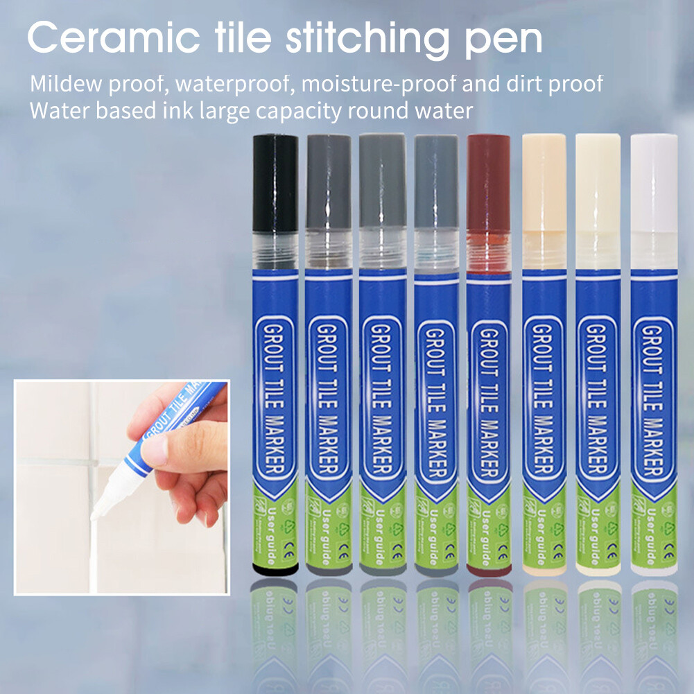 8 colours Waterproof Grout Pen Ideal to Restore the Look of Tile Grout Lines