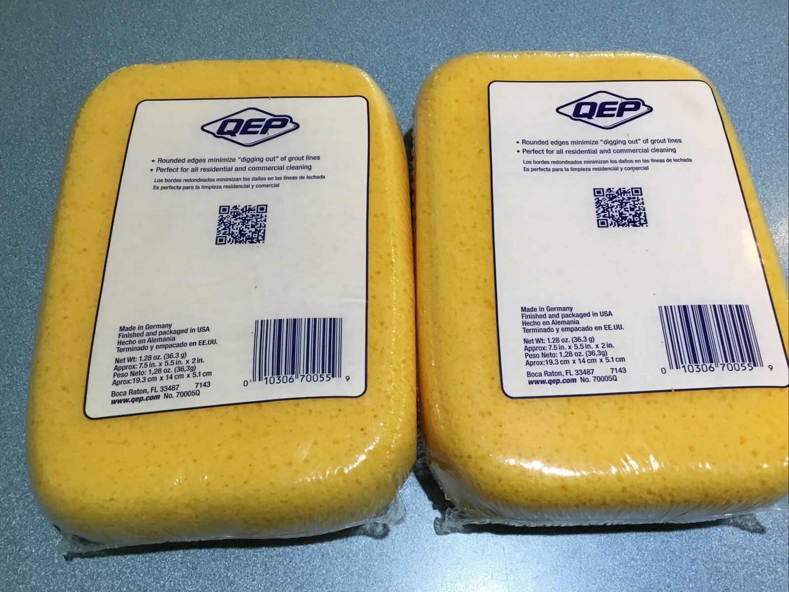 NEW QEP LOT 2 Extra Large 7-1/2″ x 5-1/2″ x 2″ Heavy Duty Grout Sponge FREE SH