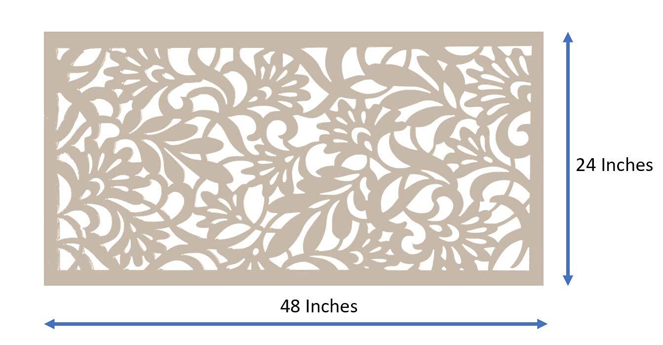 avines Decorative Wall Art Panel 48″ L X 24″ W X 3/8″ H White Color Pvc Board P