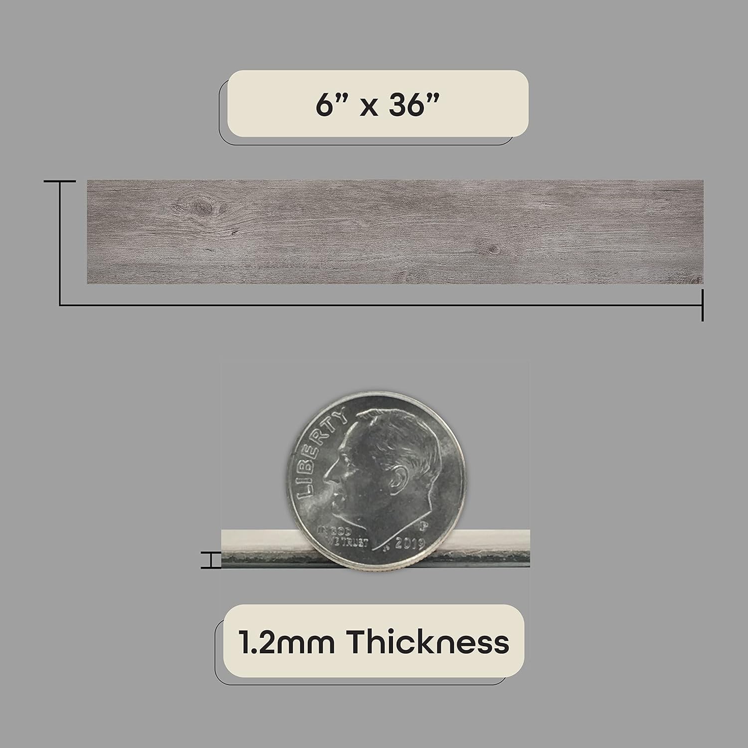 Vinyl Peel and Stick Floor Tile, Self-Adhesive Wood Plank, 10-Pack 15 Square …