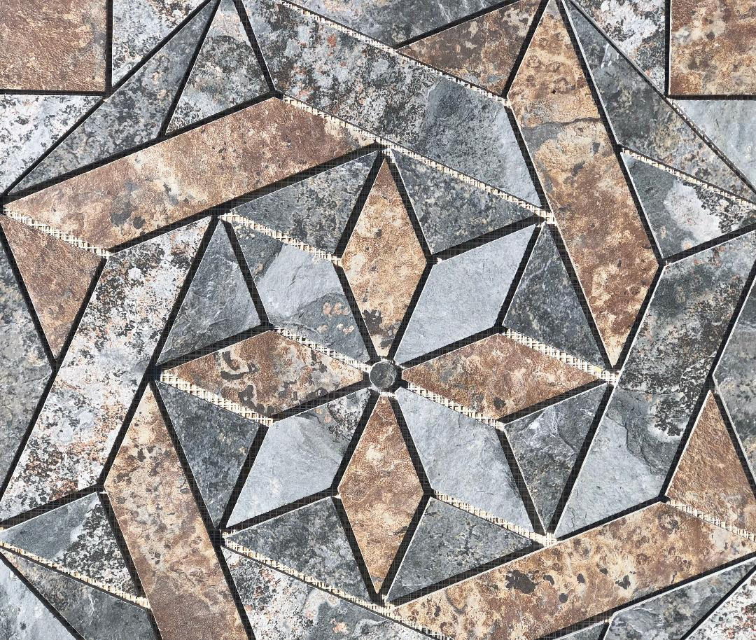 44 5/8″ X 45 5/8″ Tile Medallion Mosaic Mural – Home Depot Slate look tile serie