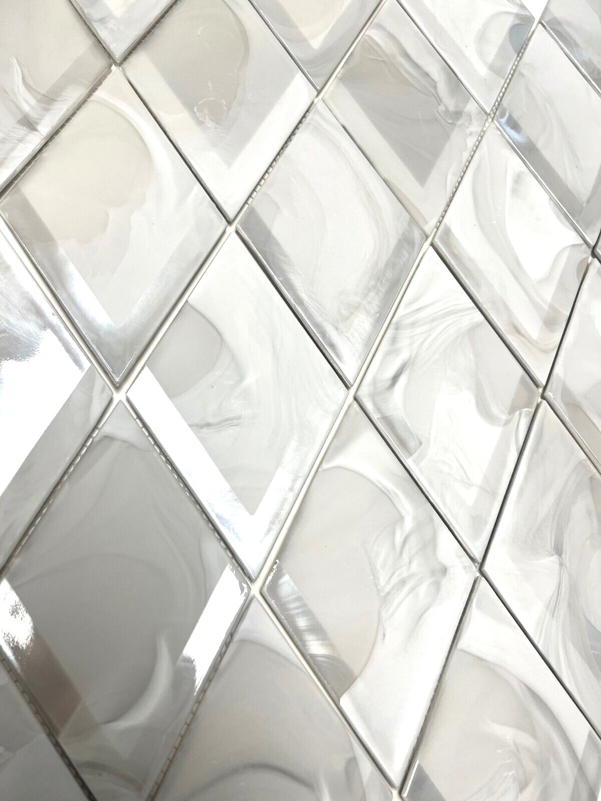 Diamond Spiral Galaxy 9.5x12x0.25 Iridescent Glass Tile Backsplash (Pack of 5)