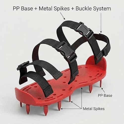 QWORK Gunite Spiked Shoes 3/4” Short Spikes for Epoxy Floors Green Pair AntiSli