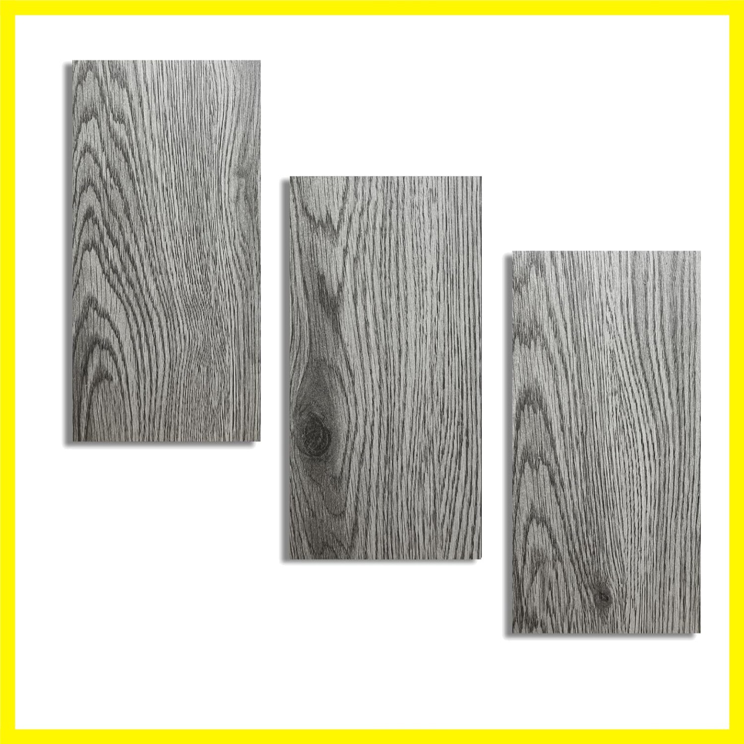 Peel and Stick Vinyl Floor Tile Sample Kit 3-Pack, 12″x6″ Ash Grey Wood Look,…