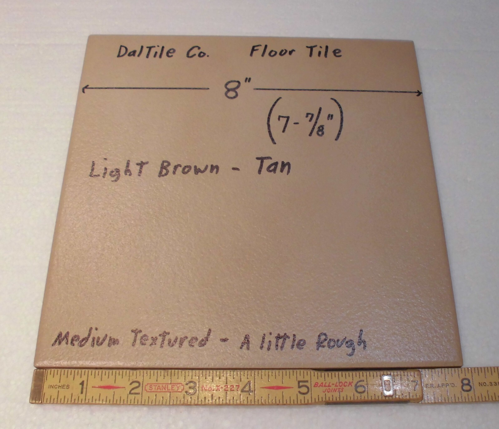 1 pc. Light Brown – Tan: Daltile Ceramic Textured Floor Tile 8″ X 8″ New Stock