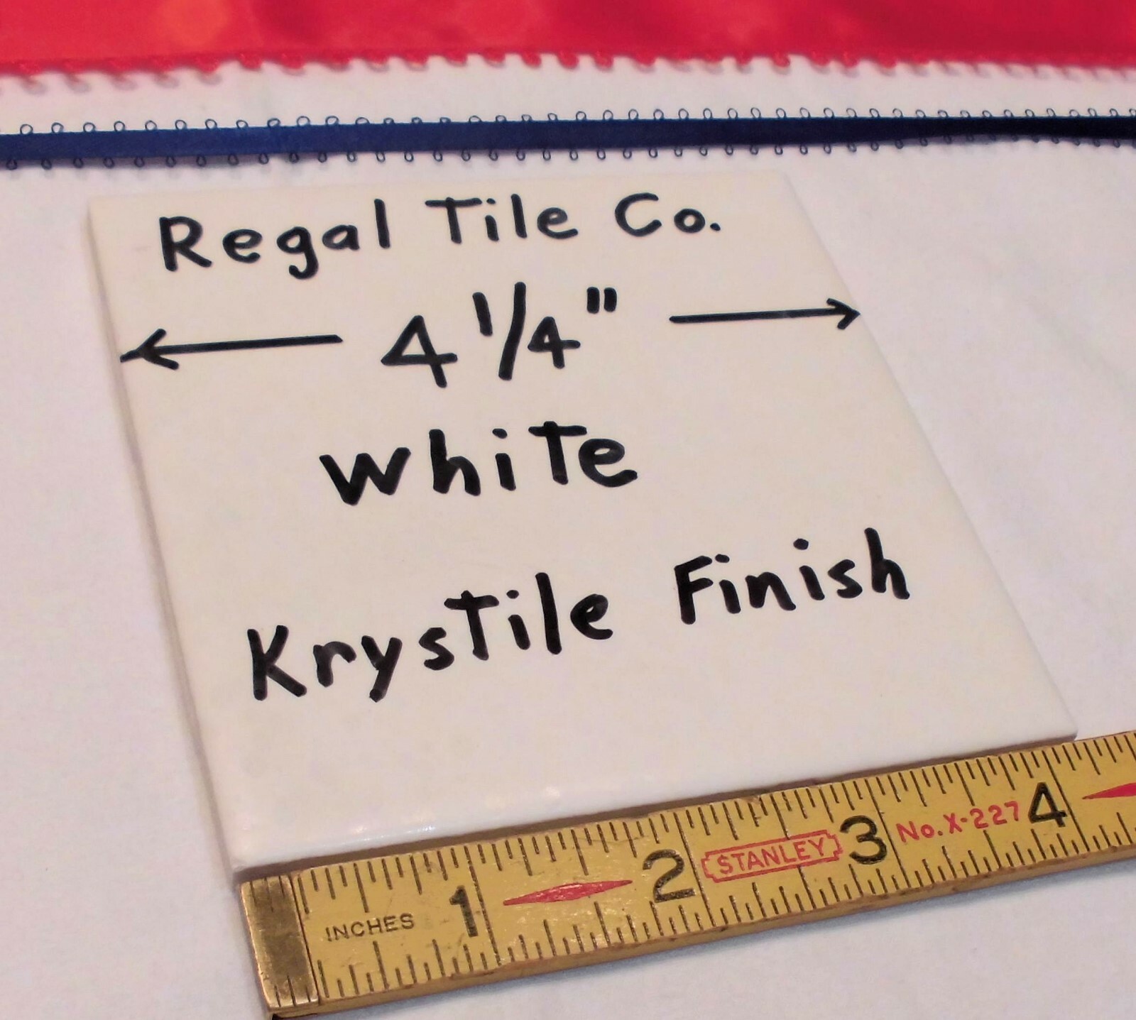 1 pc. Ceramic Tile *White* Krystile Glazed 4-1/4″ by Regal Co. Crystalline NEW