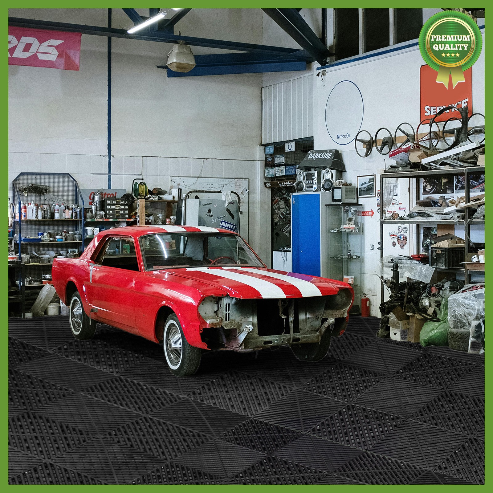 15.75”x15.75” Garage Tiles Interlocking Tiles Gym Flooring Mats 50PCS Tiles
