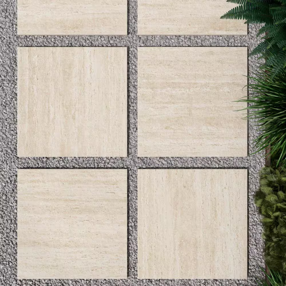 Impero Travertine 24 In. X 24 In. X 0.75 in Marble Look Porcelain Paver (Case of