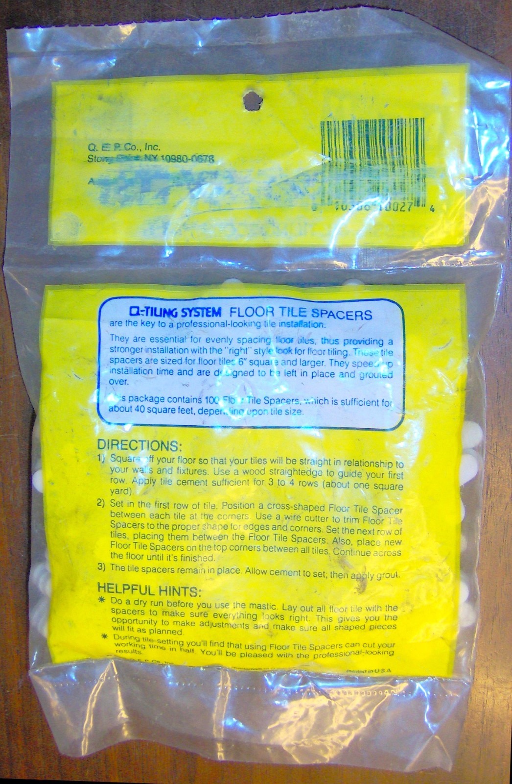 100 count TILE SPACERS 3/8″ 10 mm white fLeXiBLe PVC Cross VINTAGE QEP 10027