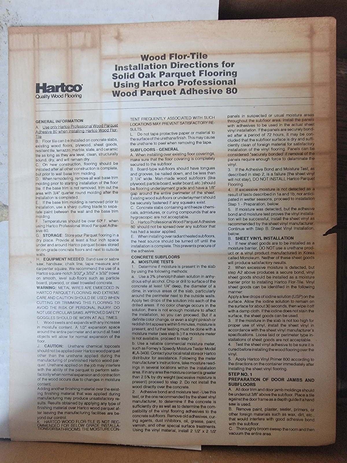 Hartco Solid Oak Parquet Flooring 12 X12 25 Sq Feet. New Old Stock