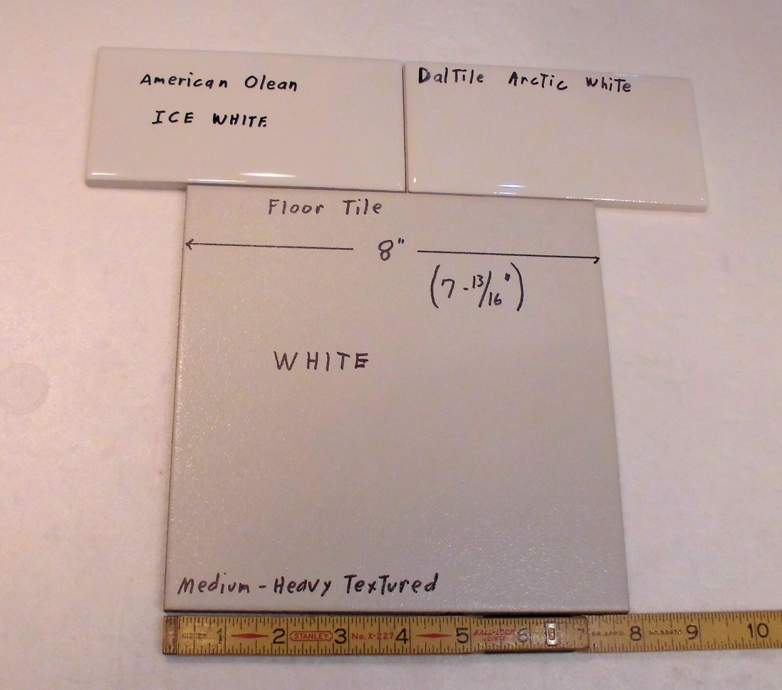 1 pc. Floor White: Ceramic Tile 8″ X 8″ Medium-Heavy Textured: New Stock, Mexico