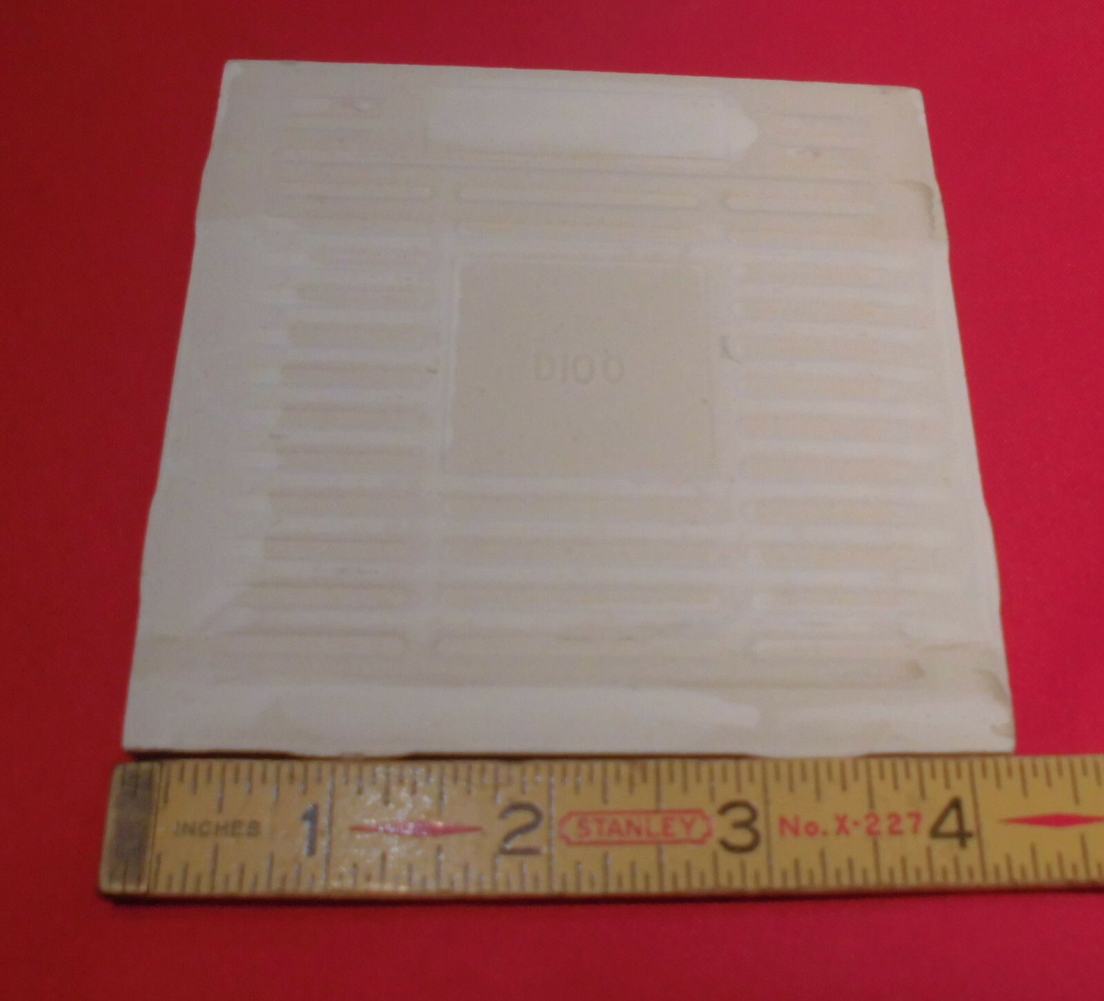 1 pc. Dove-Lite Gray; Bullnose Ceramic Tile by Daltile #D-725; 4-1/4″ Matte, New