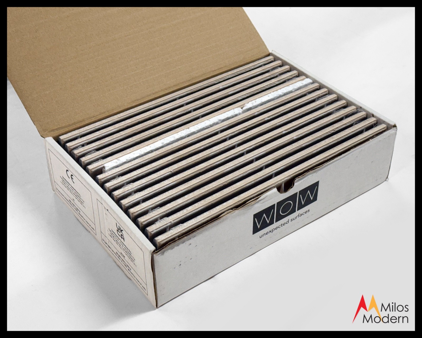 WOW Stripes Tile Black Graphite Stone – Spain 3×12 – 13 Pc/Box 48 Boxes Avail