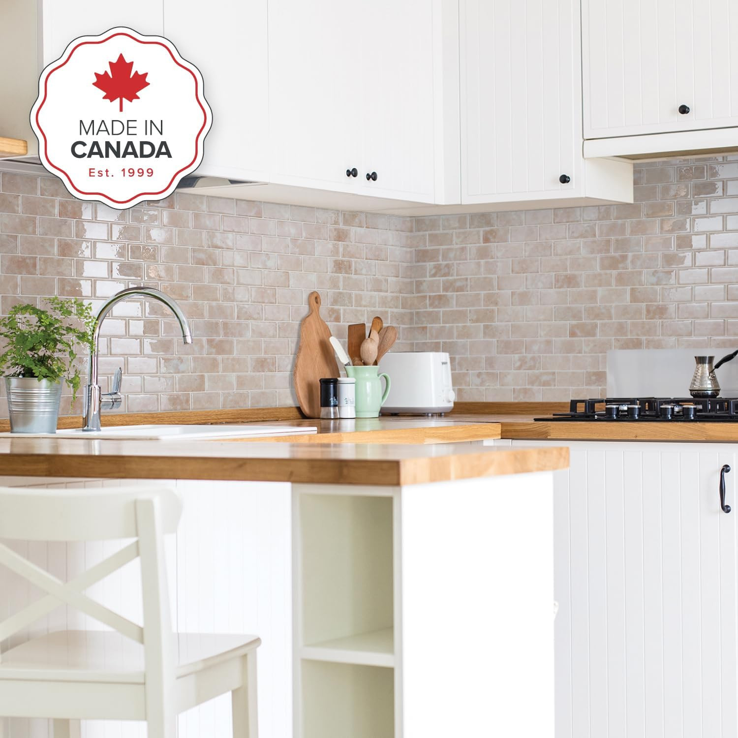 – Peel and Stick Backsplash – Subway Sora Light Beige, Marble – 10 Sheets of 10.