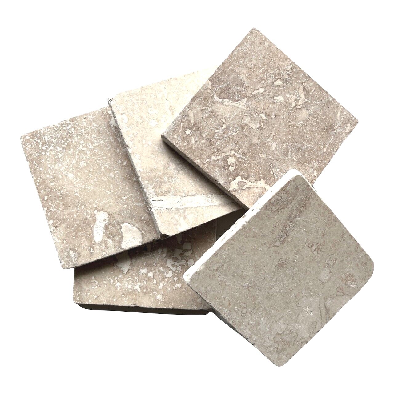 Ivory Mix 4×4 Tumbled Filled Travertine Floor Wall Tile (Sold per piece)
