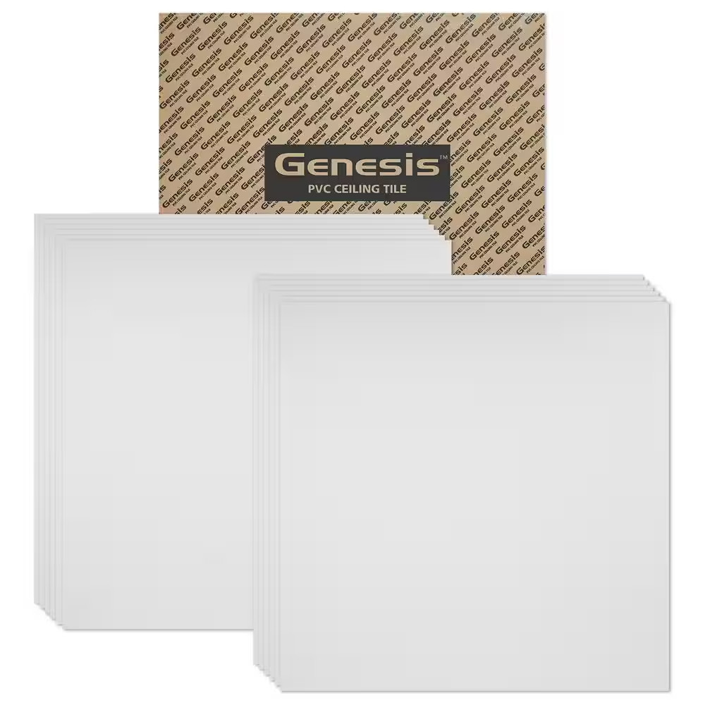 23.75In. X 23.75In. Smooth Pro Lay in Vinyl White Ceiling Tile (Case of 12)