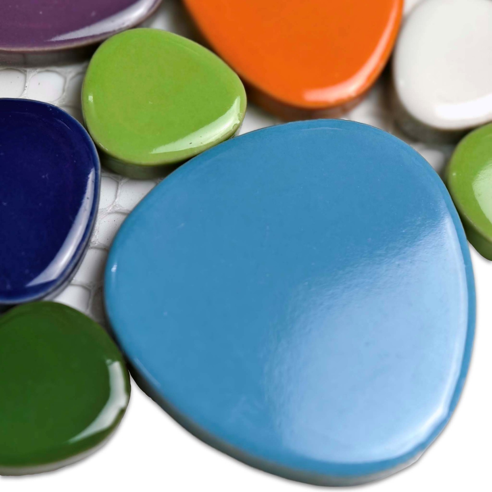 Multicolor Ceramic Pebble Mosaic Tile Glossy Wall Backsplash Bathroom Shower