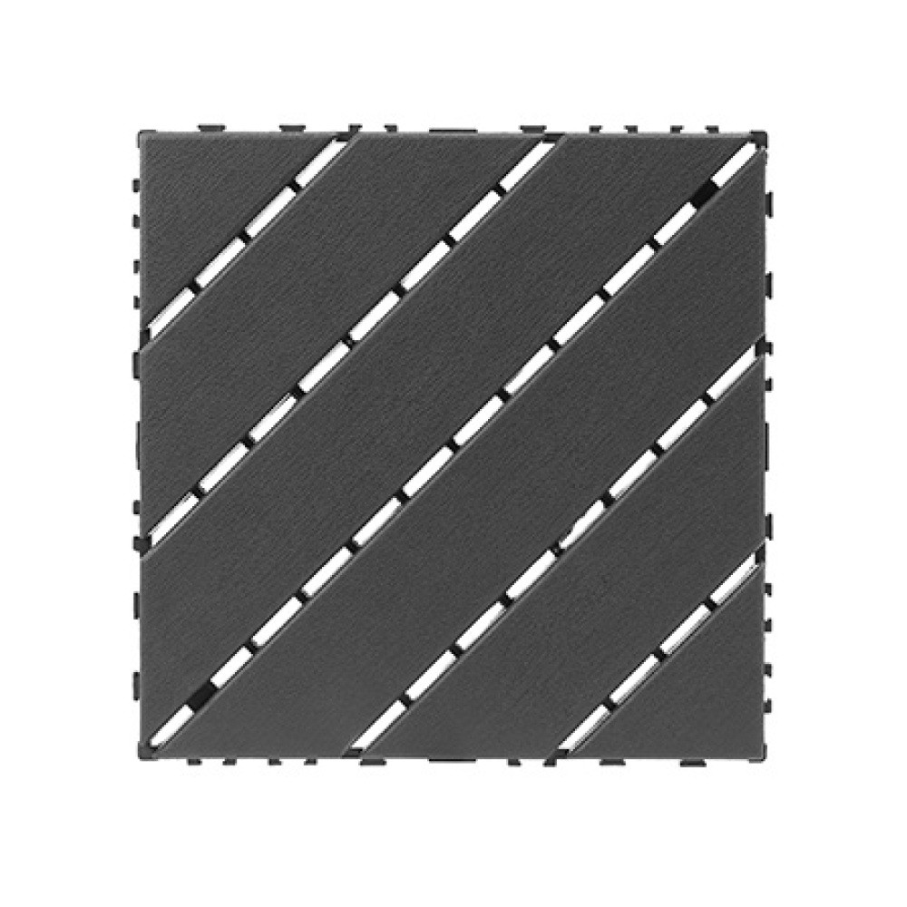 44 Pack Dark Gray Interlocking Decking Tiles 12×12 Inch PP All Weather