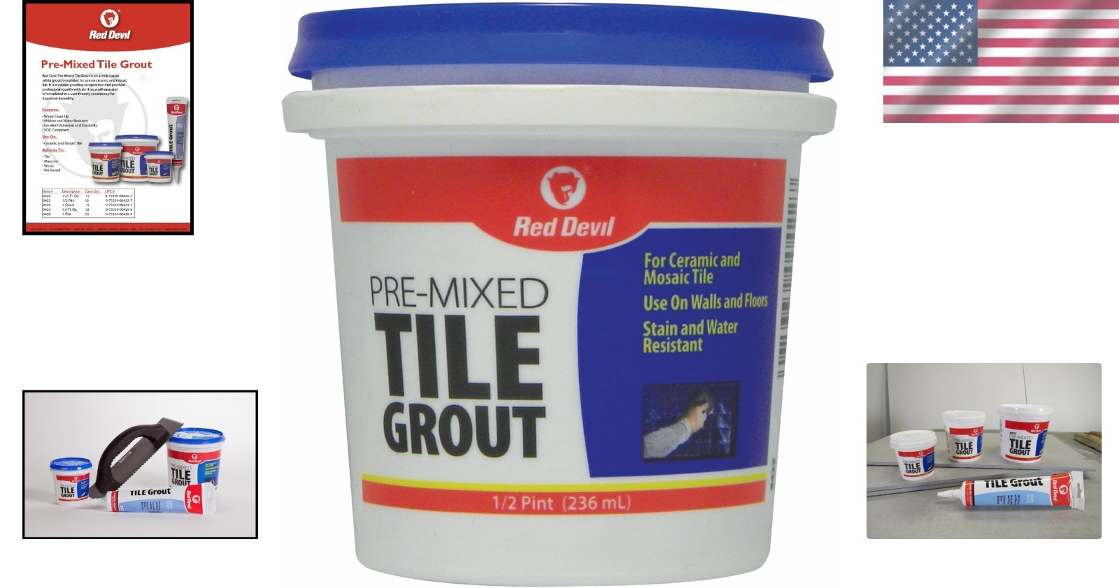 8 Fl Oz White Pre-Mixed Tile Grout – Superior Adhesion for Walls & Floors
