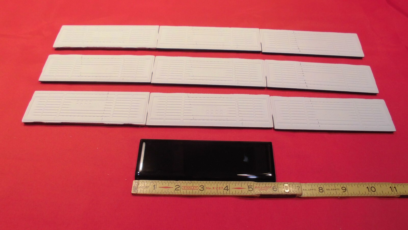 10 pcs. *Glossy Black* 2″ X 6″ Bullnose Ceramic Tiles American Olean, New Stock