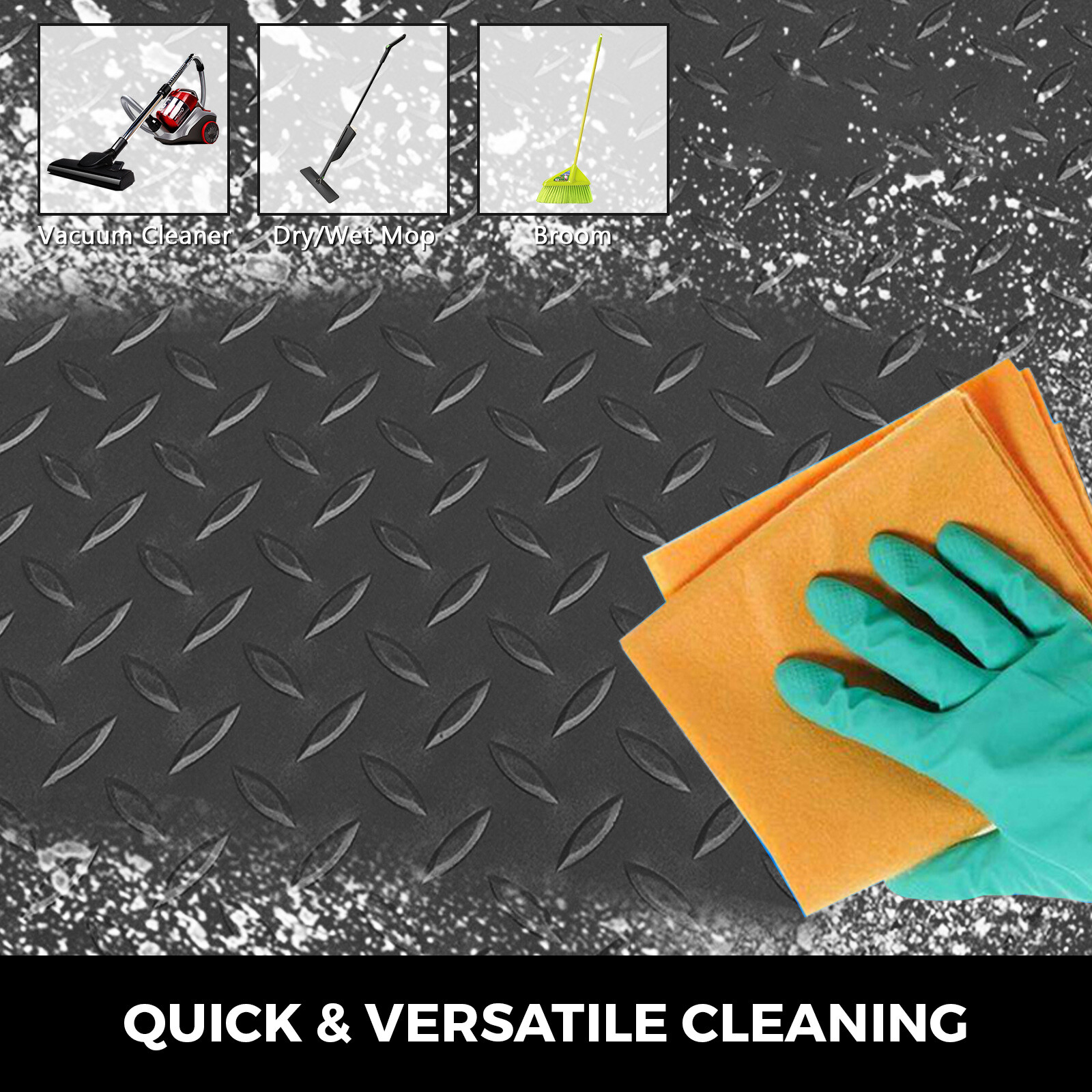 Universal Garage Flooring Mat Trailer Floor Covering Raised Mat 14.7×3.6’x2 Roll