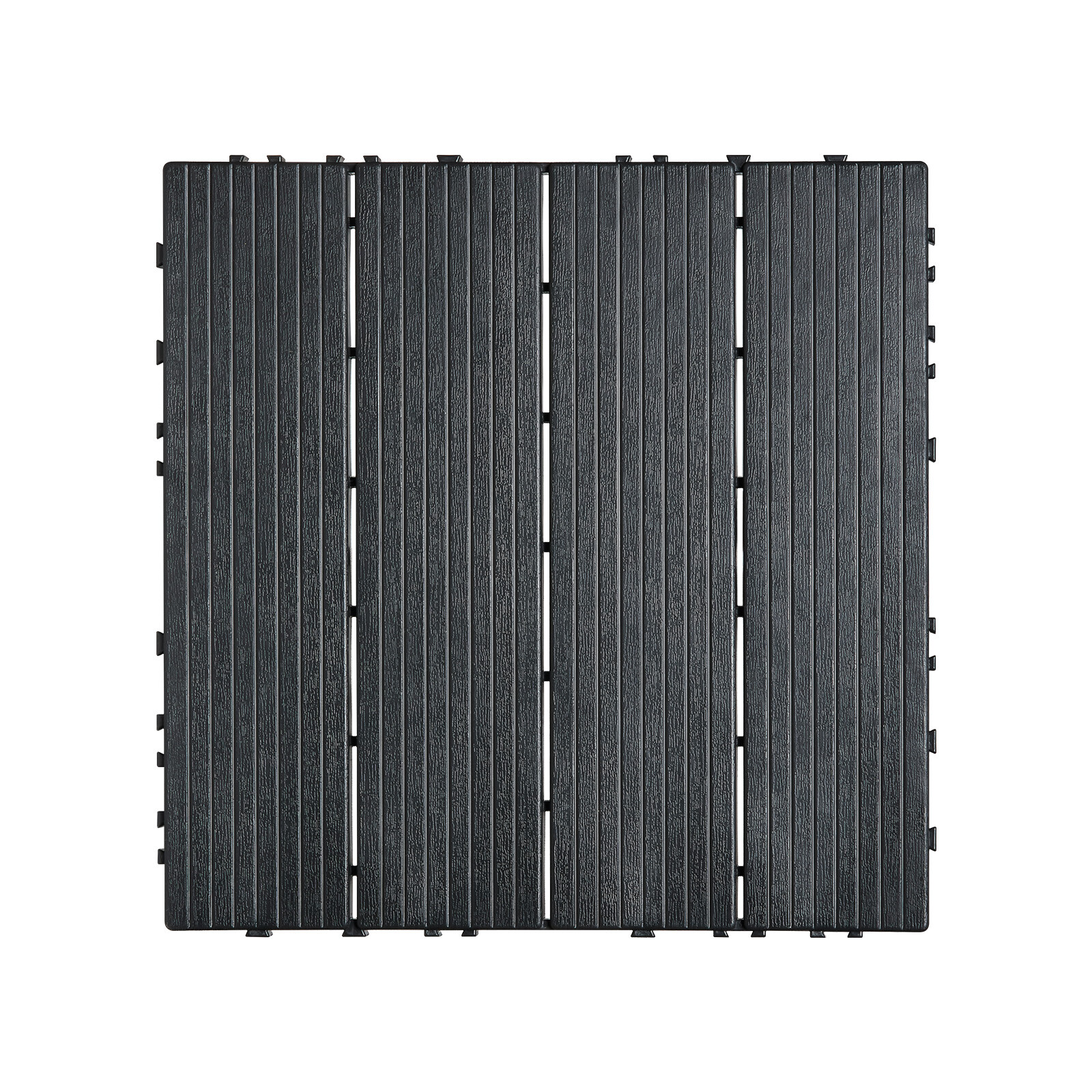 VEVOR Interlocking Deck Tiles 10 Pack 12″x12″ Plastic for Porch Dark Grey