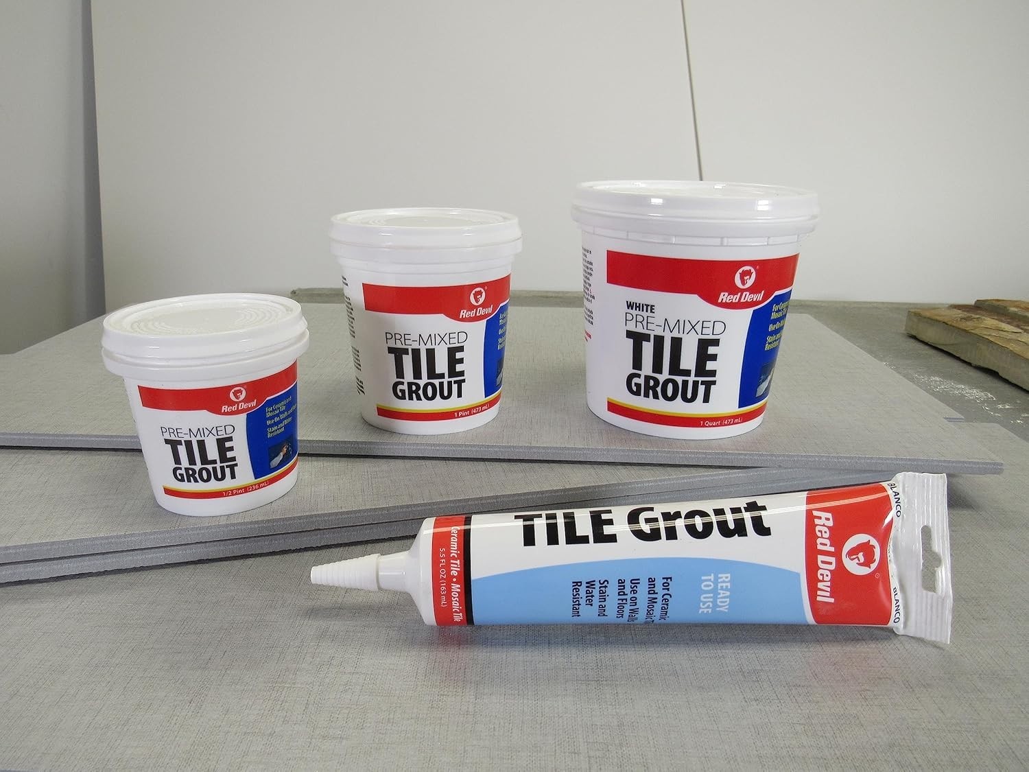 Professional Quality Pre-Mixed Tile Grout, 5.5 oz, Water Resistant & Durable
