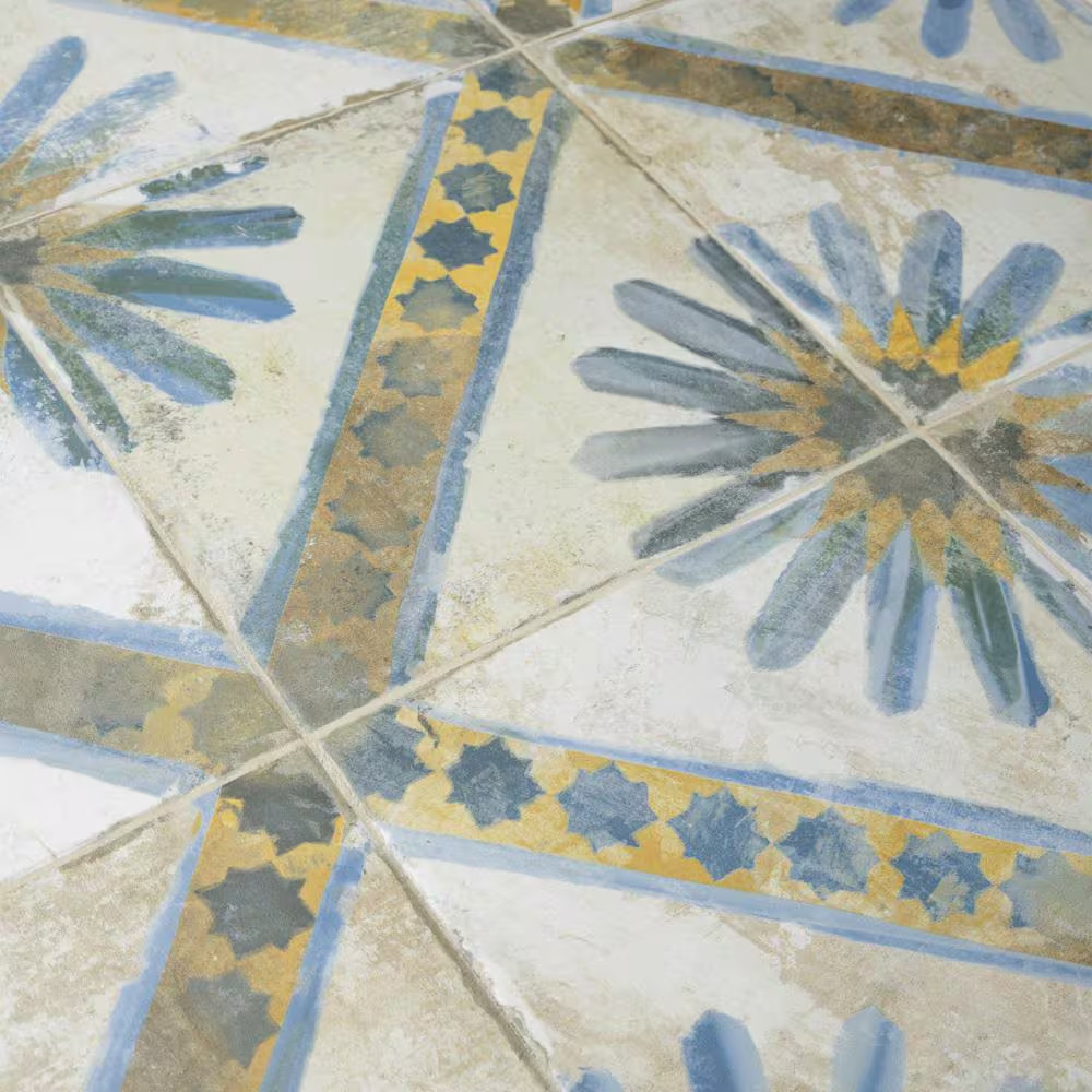 Kings Marrakech Blue 17-5/8 In. X 17-5/8 In. Ceramic Floor and Wall Tile (10.95