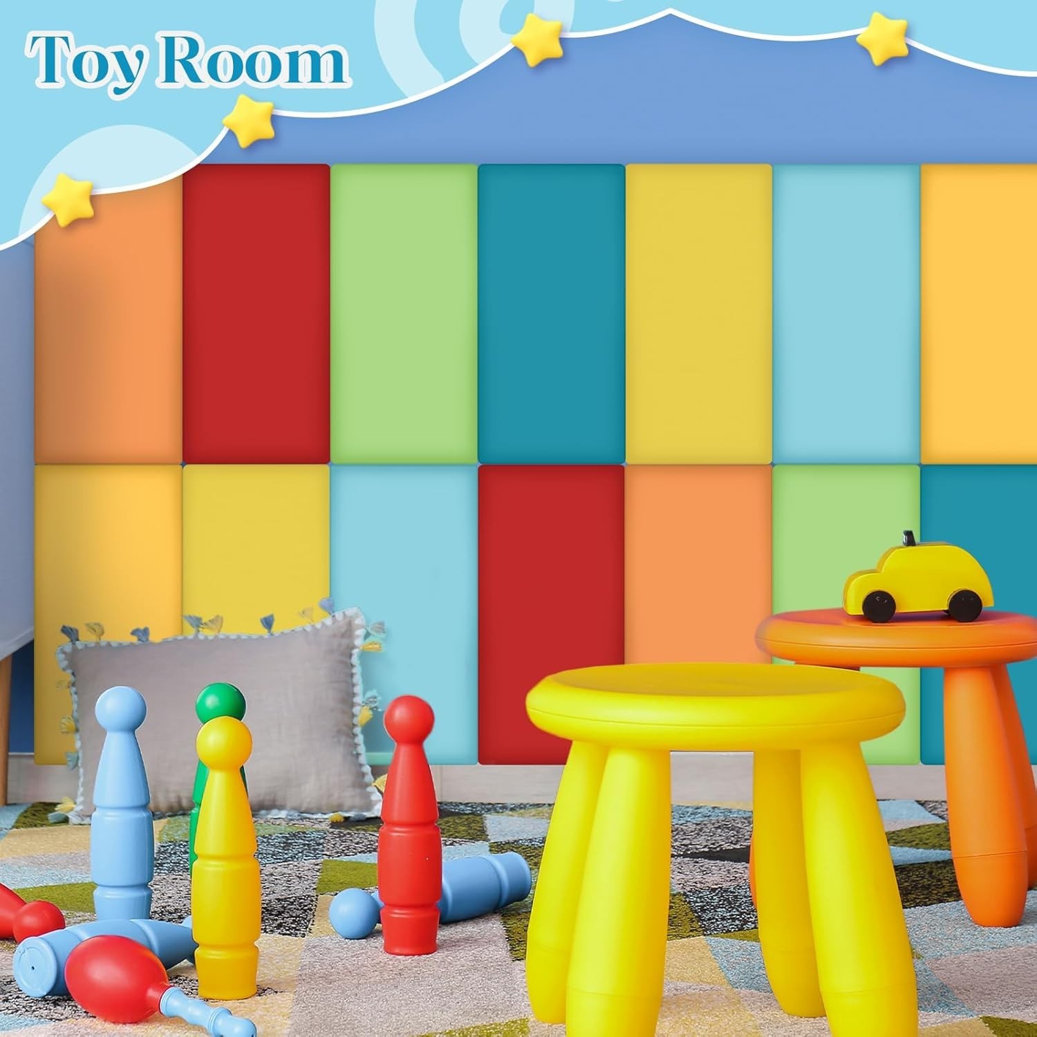 8 Pack Wall Padding for Playroom Peel and Stick Headboard 15.75″ x 7.87″ x 1.18″