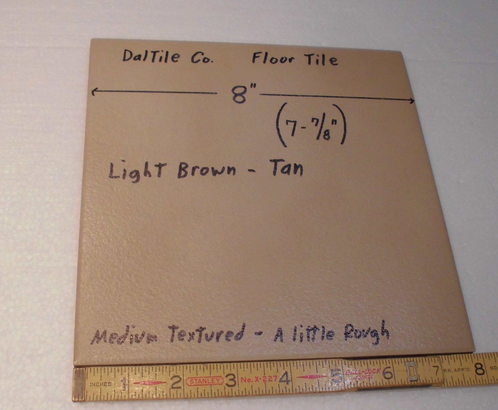 1 pc. Light Brown – Tan: Daltile Ceramic Textured Floor Tile 8″ X 8″ New Stock
