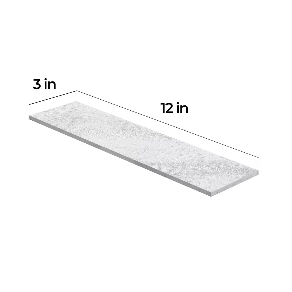 Alpe Graphite Matte 3 In. X 12 In. Quartzite Stone Look Porcelain Floor and Wall
