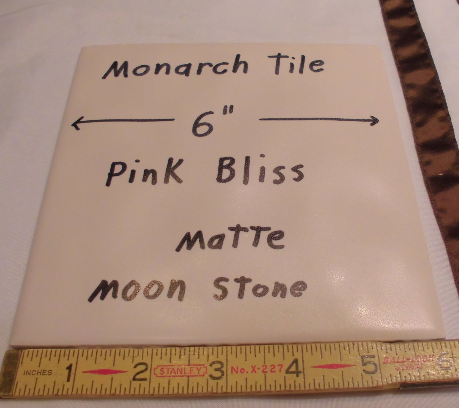 Vintage *Pink Bliss* Moon-Stone texture…Ceramic Floor Tile 6″ X 6″ by Monarch