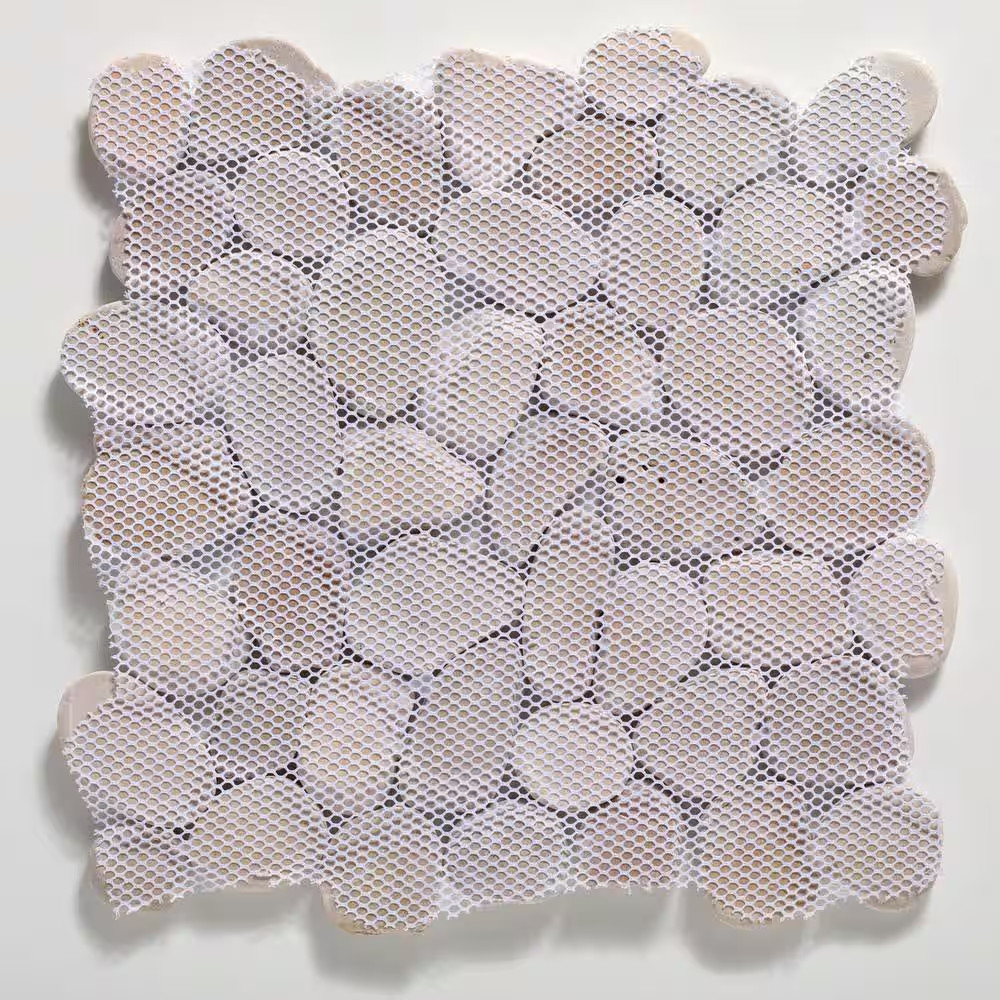 Classic Pebble Tile Tan 11-1/4 In. X 11-1/4 In. X 12.7Mm Mesh-Mounted Mosaic Til