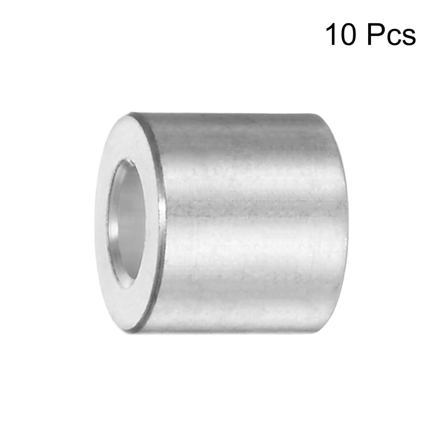 10Pcs Aluminum Spacer 5Mm Bore 10Mm OD, 10Mm Length Screw Standoff Bushing Plain