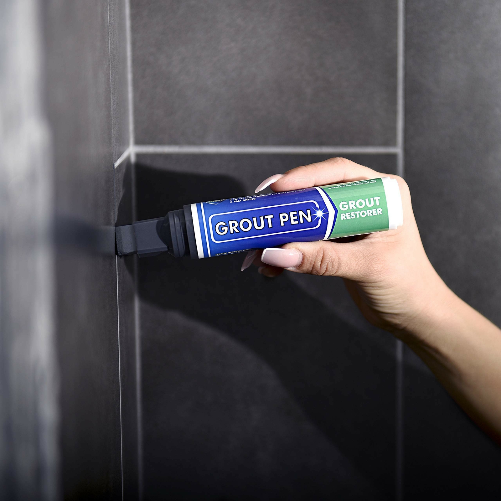 Grout Pen Dark Grey Tile Paint Marker: Waterproof Tile Grout Colorant – Wide Tip
