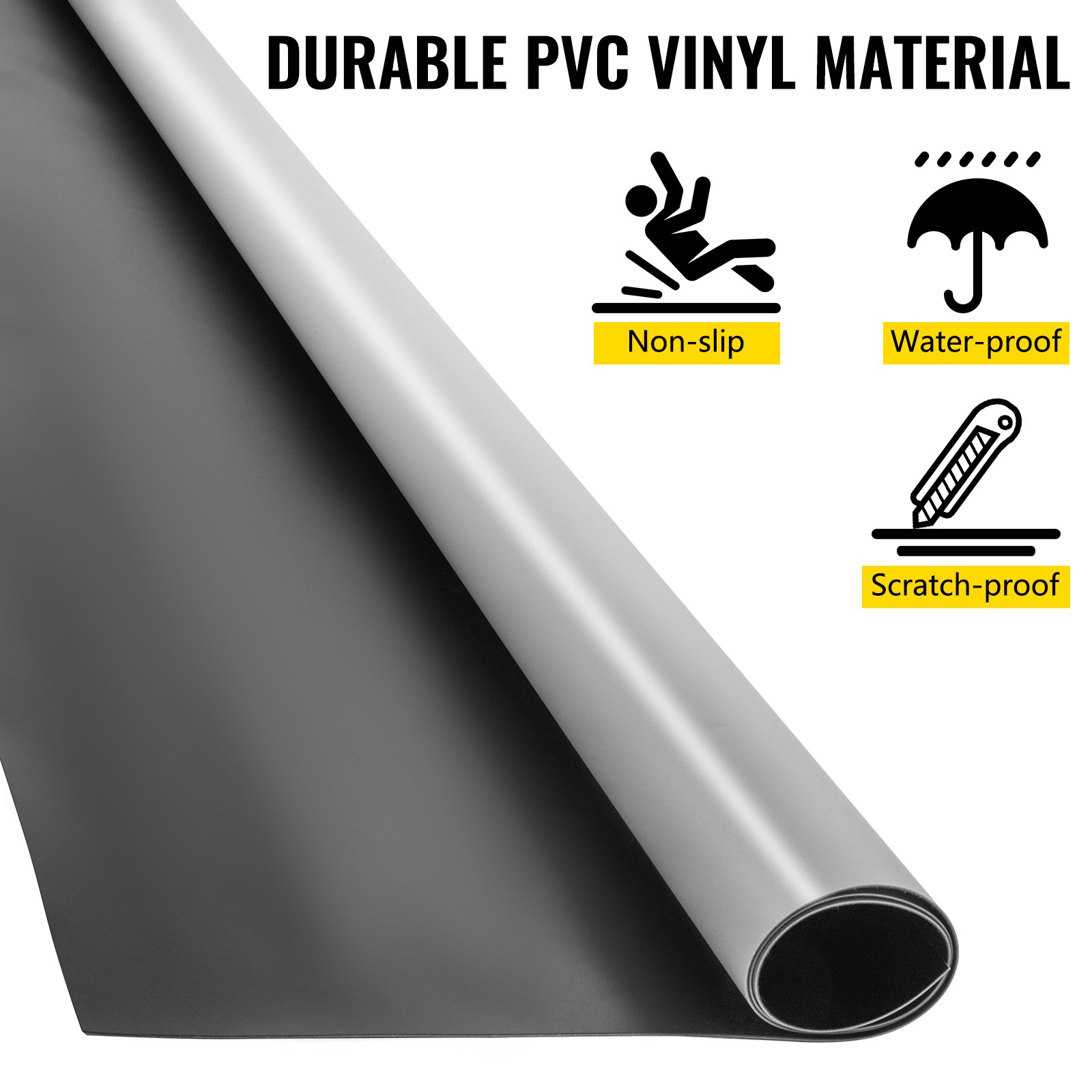VEVOR Portable Dance Floor Dance Flooring 6.6 x 49.2 ft Non-slide PVC for Ballet