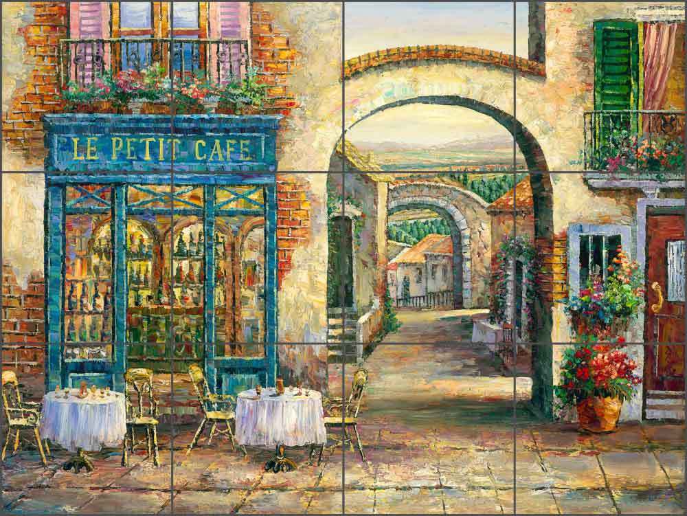 Ceramic Tile Mural Backsplash Ching French Cafe Village Art CHC077