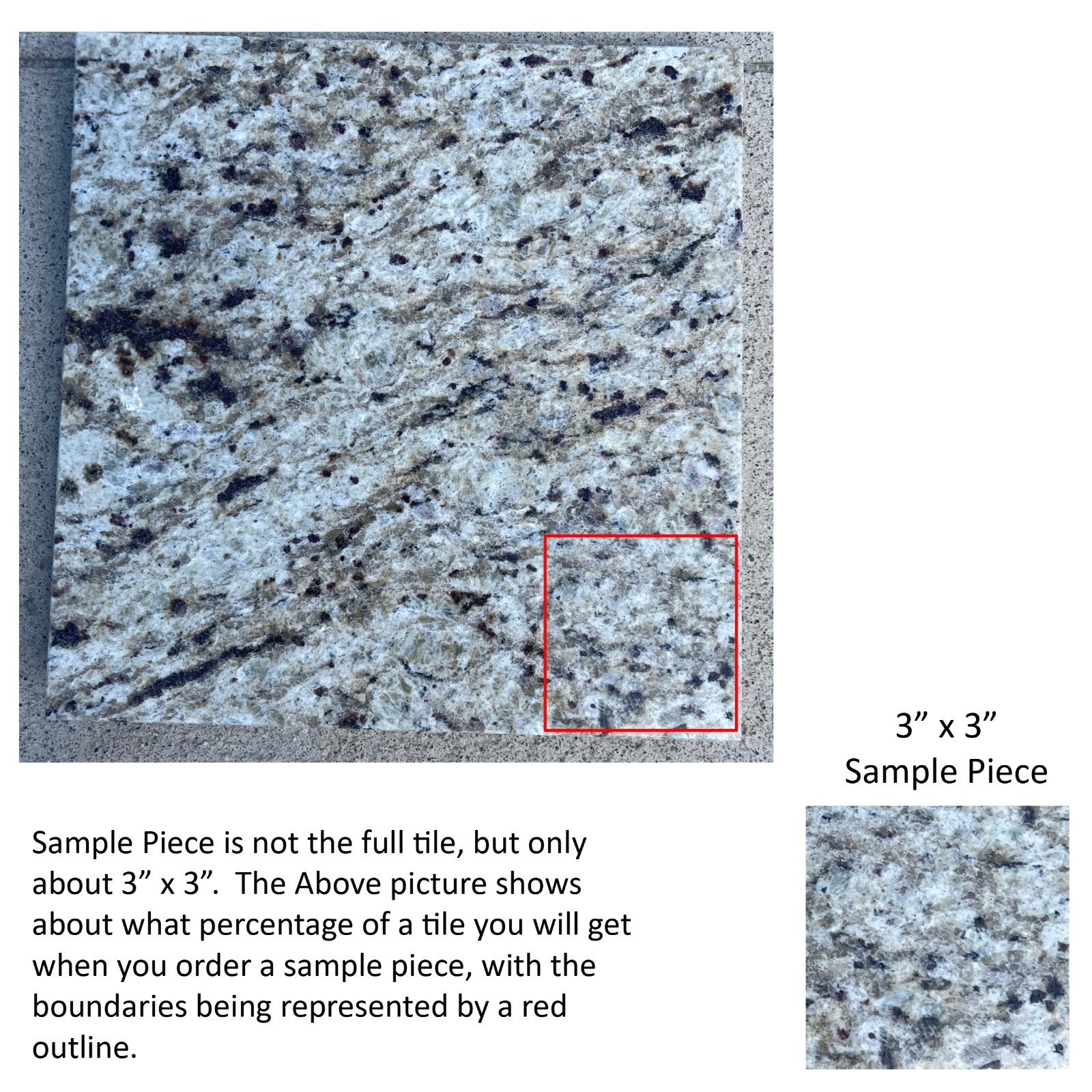 Tile Granite Natural Stone Giallo Ornametal Floor Wall About 3×3 SAMPLE TS-15B