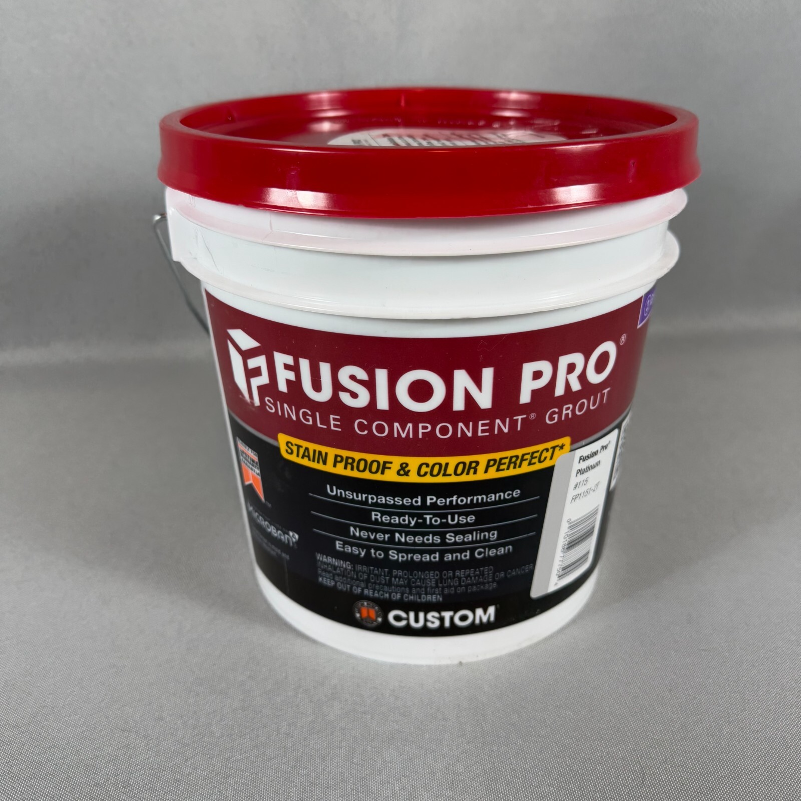Fusion Pro #115 Platinum Single Component Grout 1 Gallon Stain Proof New Sealed