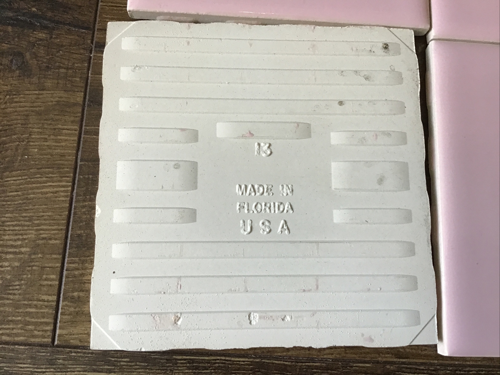51 NOS NEW Vintage Allstate C-6 Pink Glossy Ceramic Wall Tiles 4 1/4″ 4×4 IN BOX