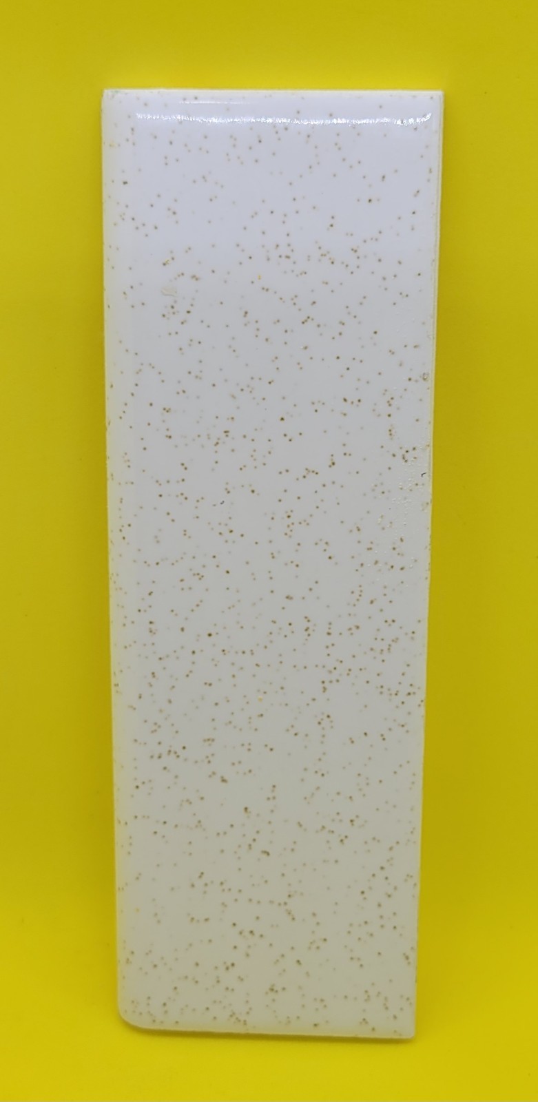 Ft Florida USA 6×2” 1970 Gloss Brown Speckled Off White Ceramic Tile Bullnose