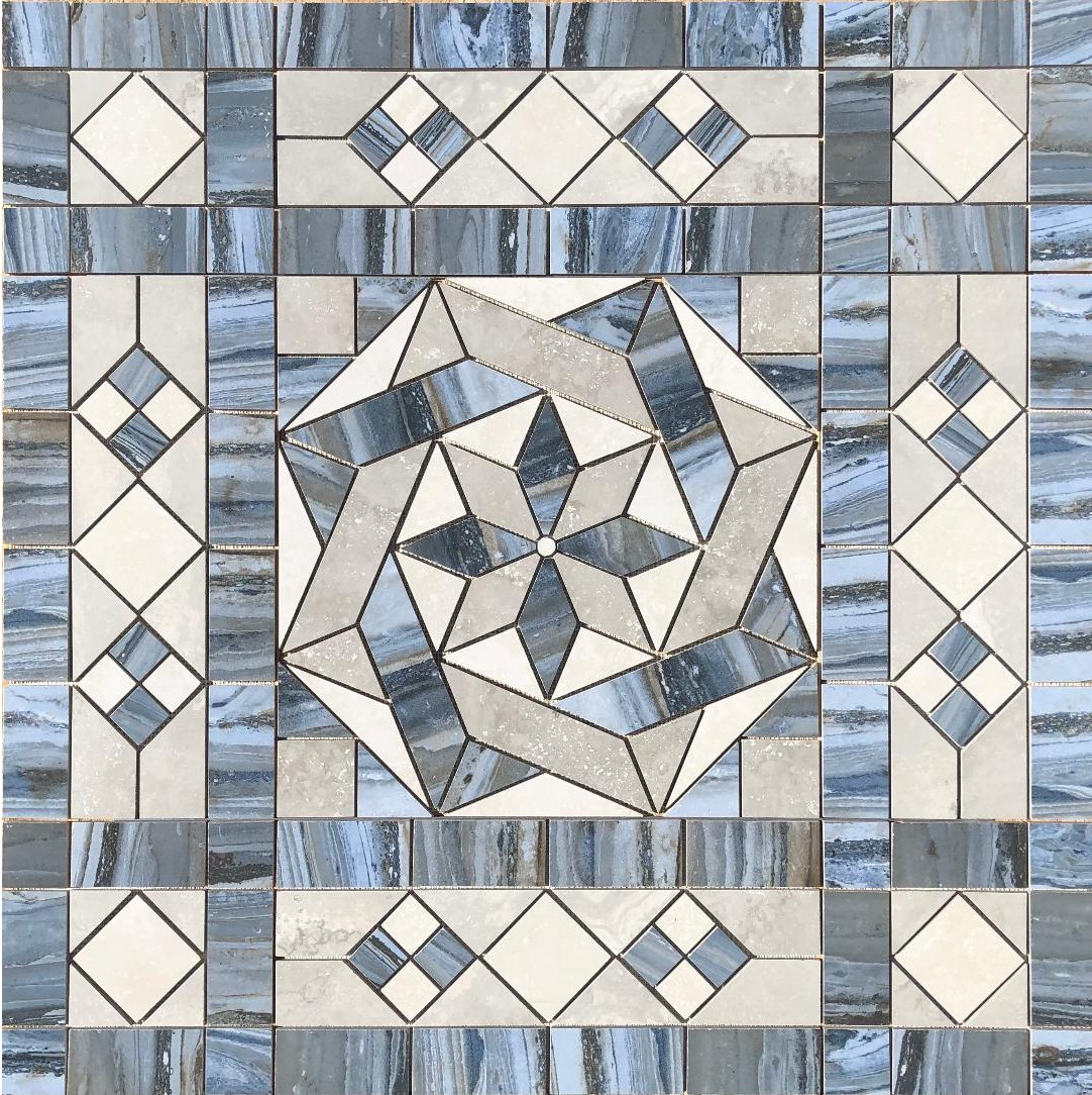 44 5/8″ X 45 5/8″ Tile Medallion – Happy Floors Exotic Stone & Cipriani tiles