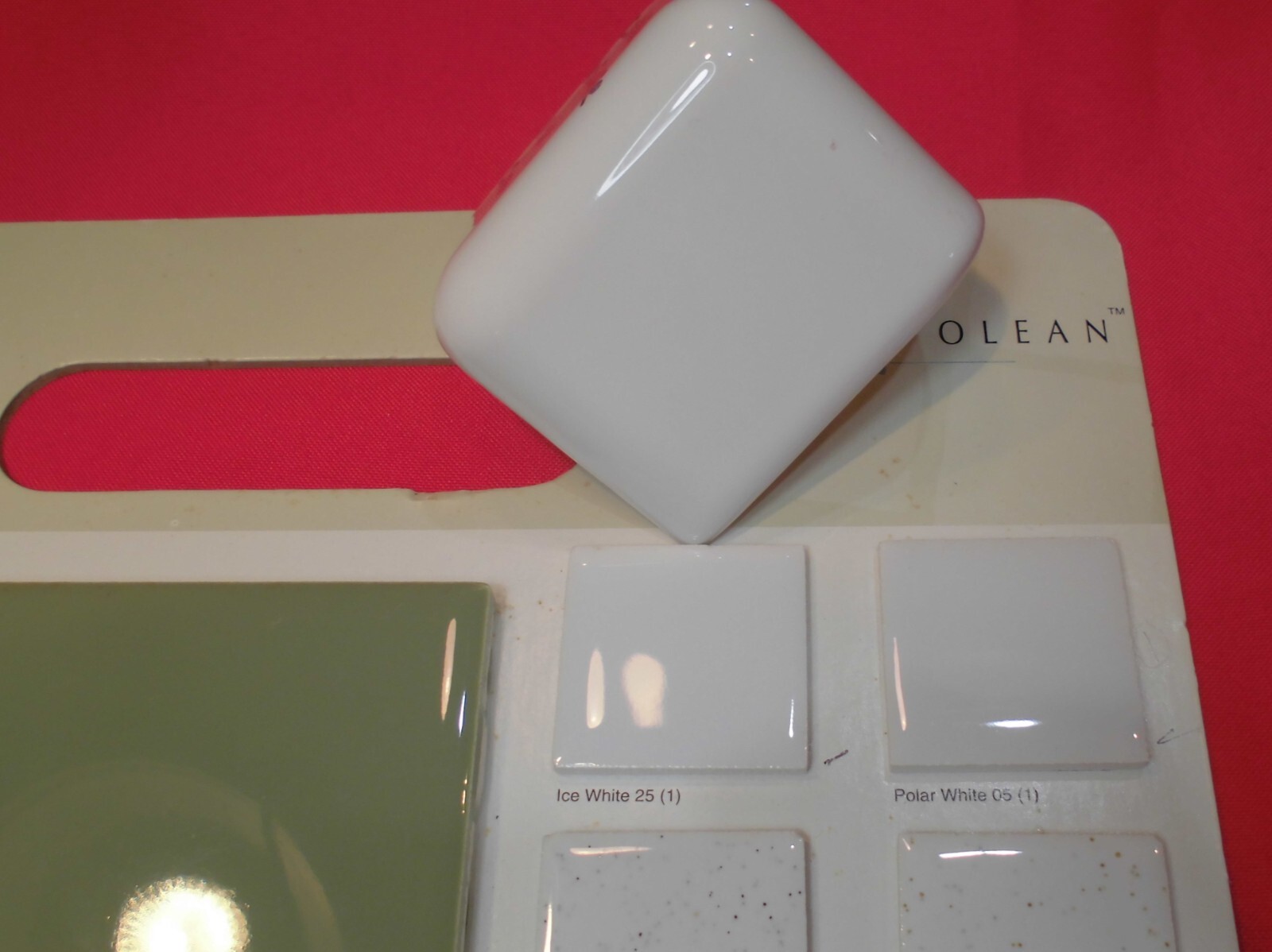1 pc. Glossy Ice/Arctic White: V Cap Corner Ceramic Trim Tile: Countertop Edging