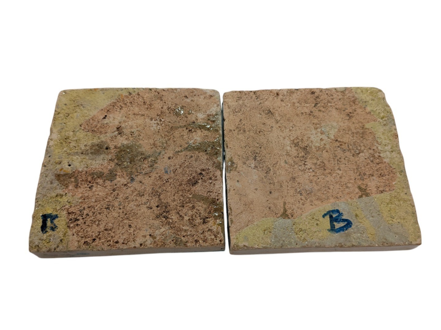 2x Moroccan Zellige Mosaic Tiles Pair Hamsa Design B 10cm/4 Inch