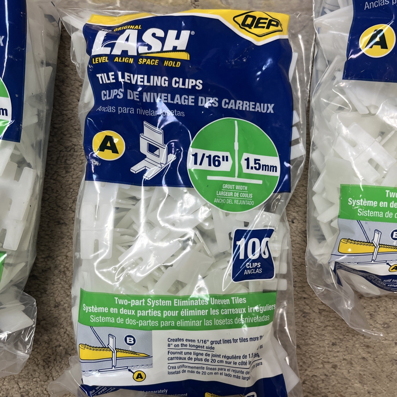 QEP LASH White 1/16 in. Clip Part A of 2-Part Tile LevelSystem(8BAG of 100clips)