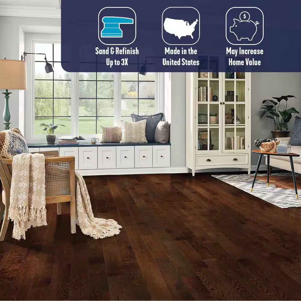 Plano Mocha Oak 3/4 In. T X 5 In. W Smooth Solid Hardwood Flooring (23.5 Sq.Ft./