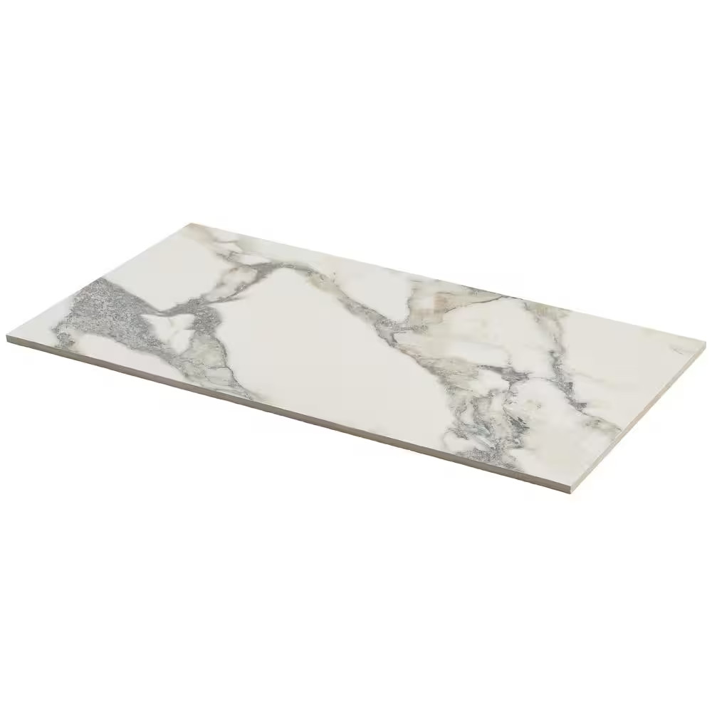 Saroshi Calacatta Rustico 11.81 In. X 23.62 In. Matte Marble Look Porcelain Floo